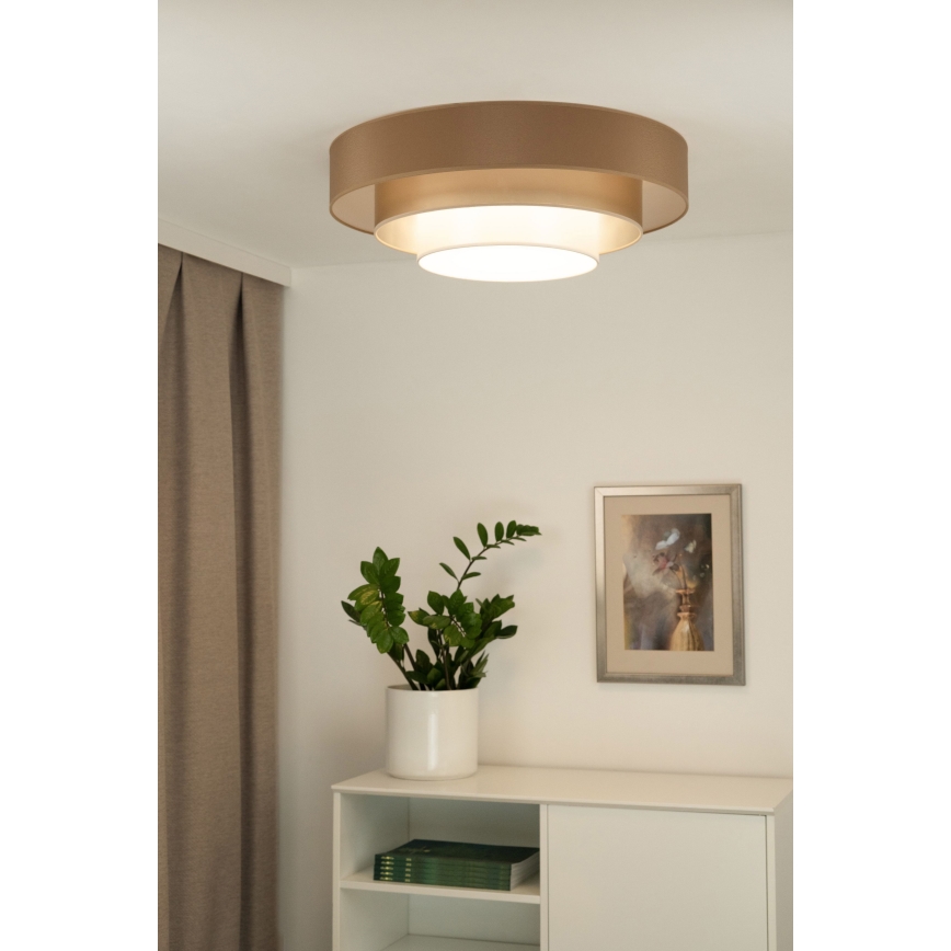 Duolla - LED Ceiling light LUNETA LED/26W/230V d. 60 cm 4000K brown/gold/white