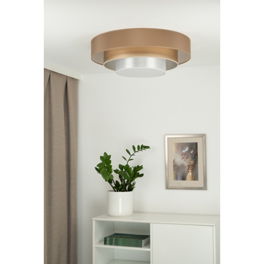 Duolla - LED Ceiling light LUNETA LED/26W/230V d. 60 cm 4000K brown/gold/white