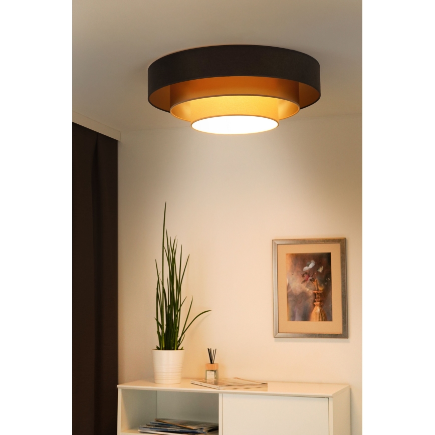 Duolla - LED Ceiling light LUNETA LED/26W/230V d. 60 cm 4000K brown/gold/creamy