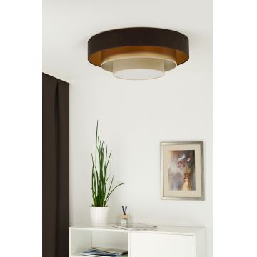 Duolla - LED Ceiling light LUNETA LED/26W/230V d. 60 cm 4000K brown/gold/creamy