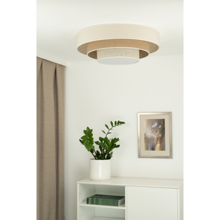 Duolla - LED Ceiling light LUNETA LED/26W/230V d. 60 cm 4000K creamy/brown