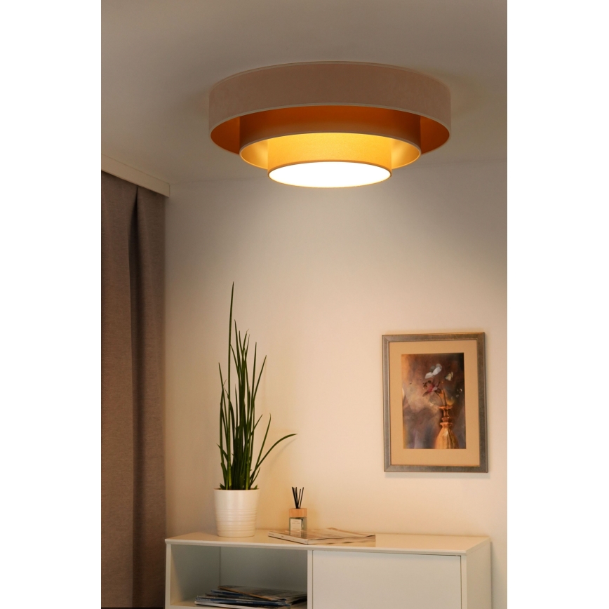 Duolla - LED Ceiling light LUNETA LED/26W/230V d. 60 cm 4000K creamy/gold/beige