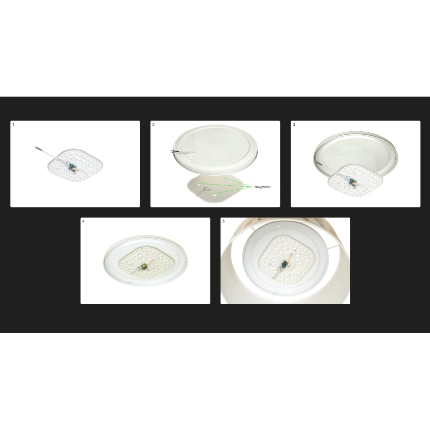 Duolla - LED Ceiling light LUNETA LED/26W/230V d. 60 cm 4000K creamy/gold/beige