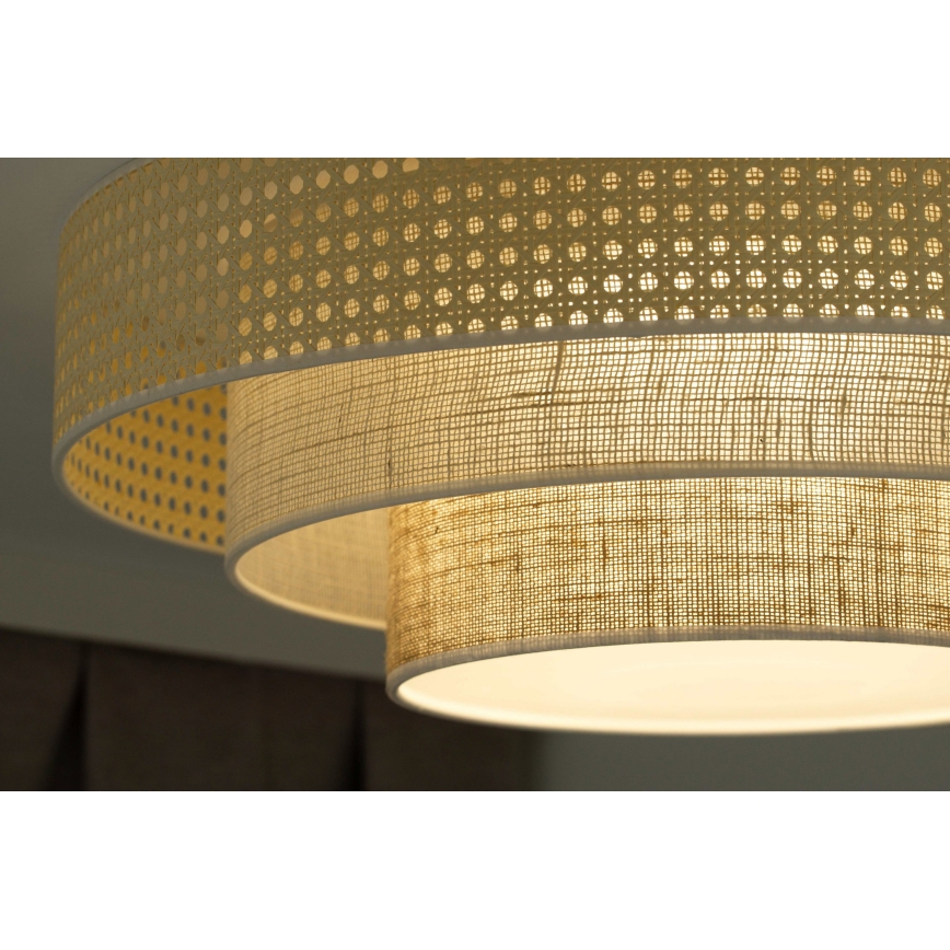 Duolla - LED Ceiling light LUNETA LED/26W/230V d. 60 cm 4000K rattan/beige/brown