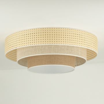 Duolla - LED Ceiling light LUNETA LED/26W/230V d. 60 cm 4000K rattan/beige/brown