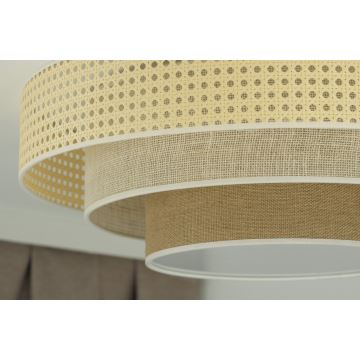 Duolla - LED Ceiling light LUNETA LED/26W/230V d. 60 cm 4000K rattan/beige/brown