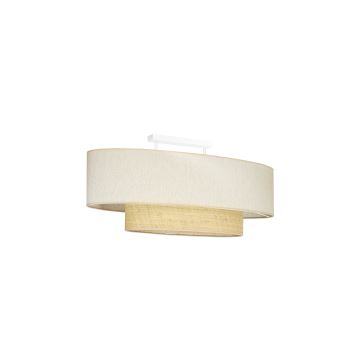 Duolla - Surface-mounted chandelier DOUBLE OVAL NATURE 2xE27/15W/230V creamy/beige