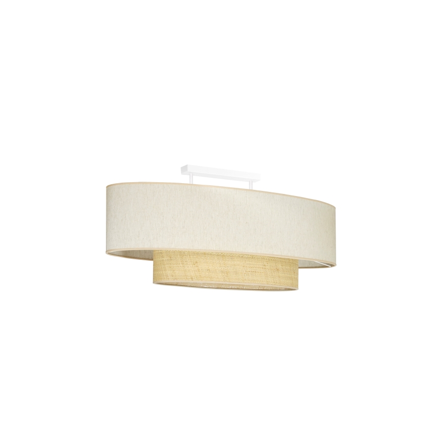 Duolla - Surface-mounted chandelier DOUBLE OVAL NATURE 2xE27/15W/230V creamy/beige