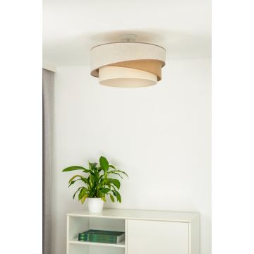 Duolla - Surface-mounted chandelier KOBO 1xE27/15W/230V d. 45 cm beige/brown/white