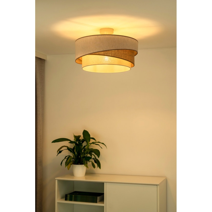 Duolla - Surface-mounted chandelier KOBO 1xE27/15W/230V d. 45 cm beige/brown/white