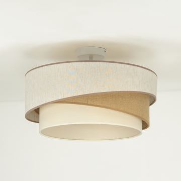 Duolla - Surface-mounted chandelier KOBO 1xE27/15W/230V d. 45 cm beige/brown/white