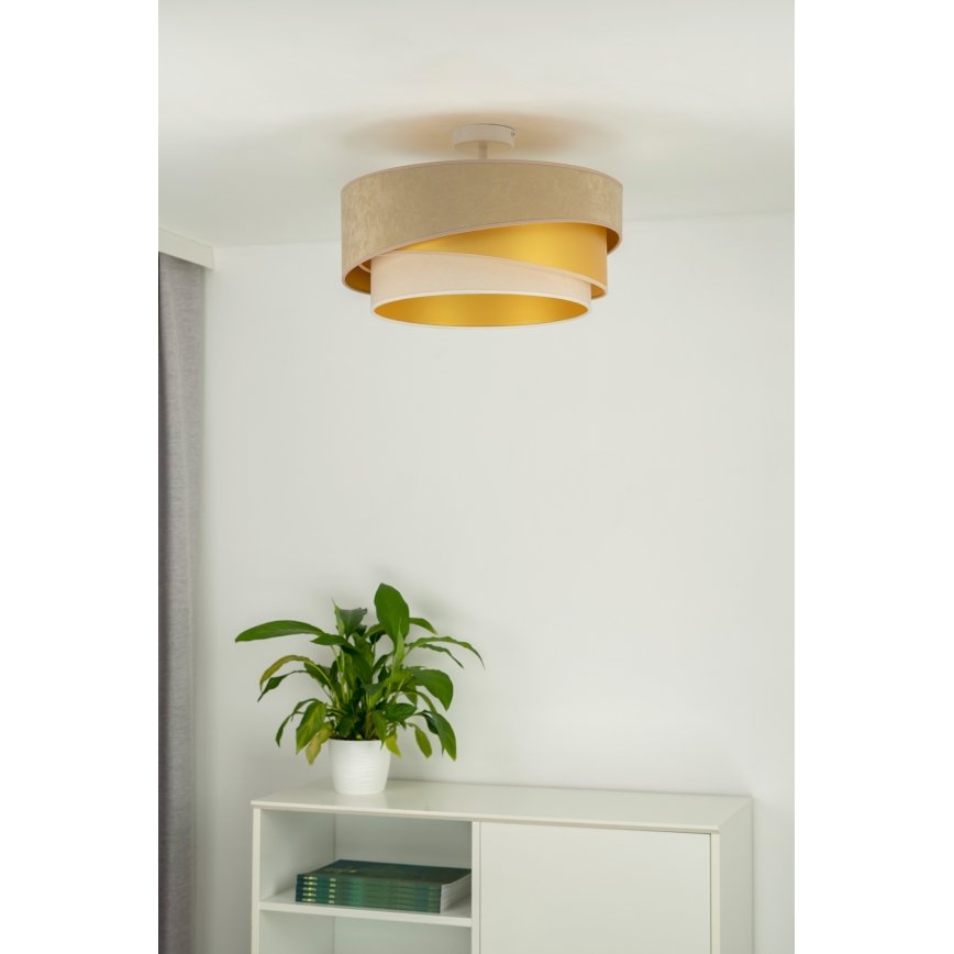 Duolla - Surface-mounted chandelier KOBO 1xE27/15W/230V d. 45 cm beige/gold/creamy