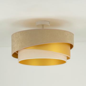 Duolla - Surface-mounted chandelier KOBO 1xE27/15W/230V d. 45 cm beige/gold/creamy