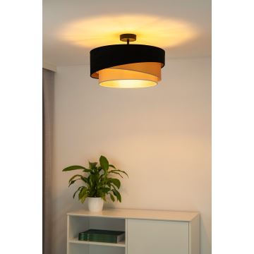 Duolla - Surface-mounted chandelier KOBO 1xE27/15W/230V d. 45 cm black/gold/creamy