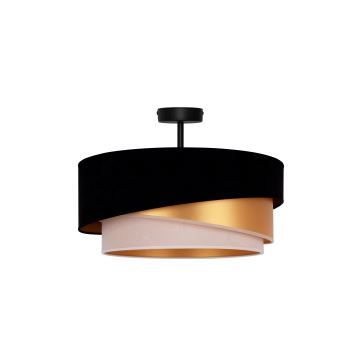 Duolla - Surface-mounted chandelier KOBO 1xE27/15W/230V d. 45 cm black/gold/creamy