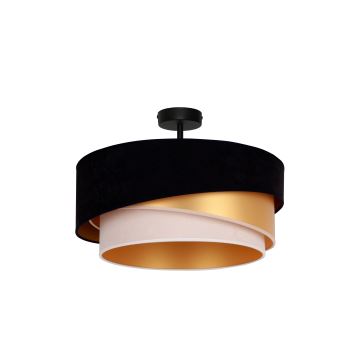 Duolla - Surface-mounted chandelier KOBO 1xE27/15W/230V d. 45 cm black/gold/creamy