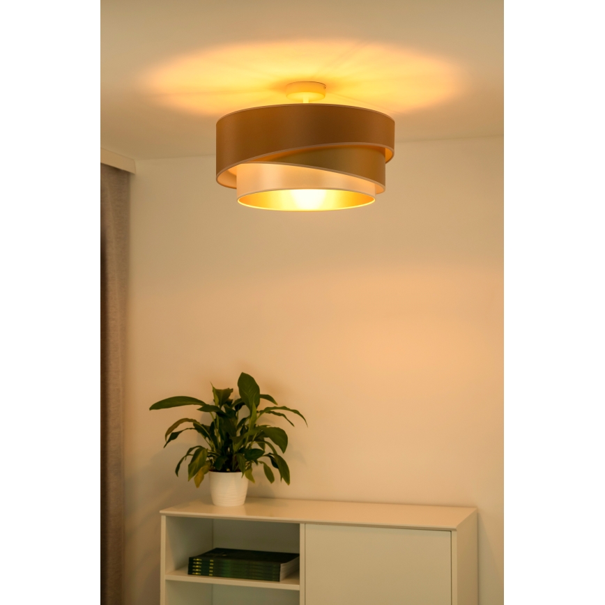 Duolla - Surface-mounted chandelier KOBO 1xE27/15W/230V d. 45 cm copper/gold/white