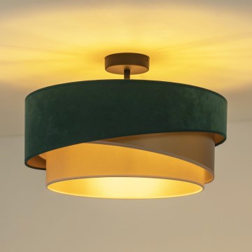 Duolla - Surface-mounted chandelier KOBO 1xE27/15W/230V d. 45 cm green/gold/creamy