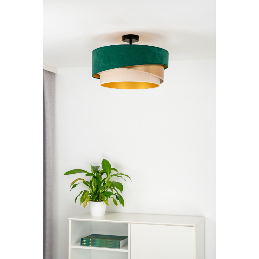 Duolla - Surface-mounted chandelier KOBO 1xE27/15W/230V d. 45 cm green/gold/creamy