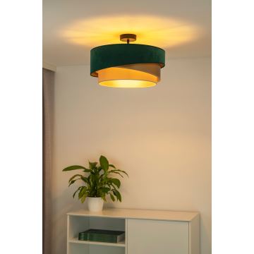 Duolla - Surface-mounted chandelier KOBO 1xE27/15W/230V d. 45 cm green/gold/creamy