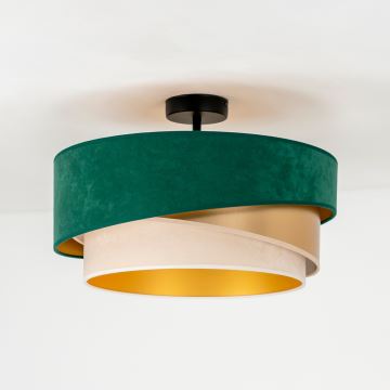 Duolla - Surface-mounted chandelier KOBO 1xE27/15W/230V d. 45 cm green/gold/creamy