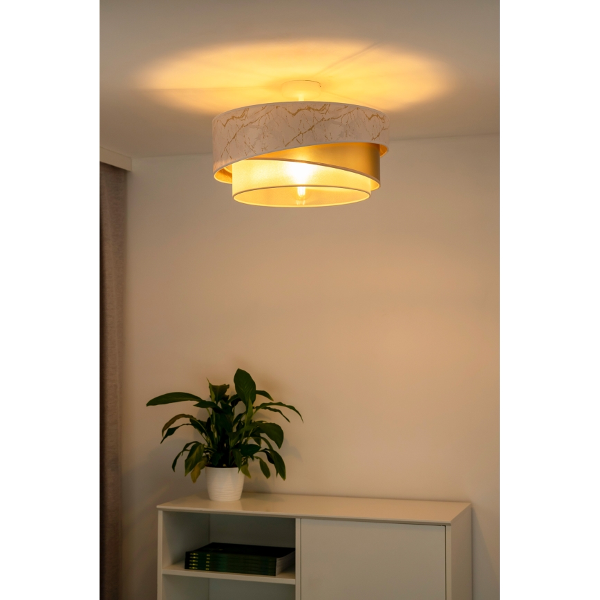 Duolla - Surface-mounted chandelier KOBO 1xE27/15W/230V d. 45 cm white/gold