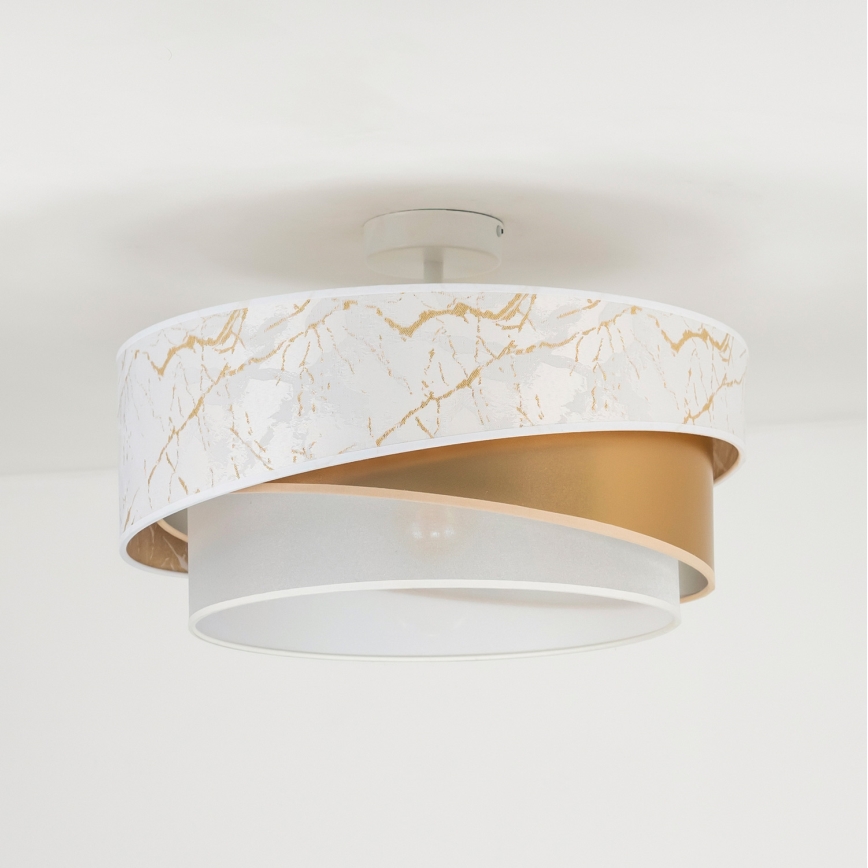 Duolla - Surface-mounted chandelier KOBO 1xE27/15W/230V d. 45 cm white/gold