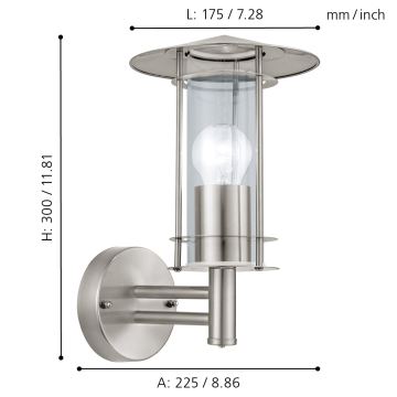 Eglo - Outdoor lamp 1xE27/60W/230V