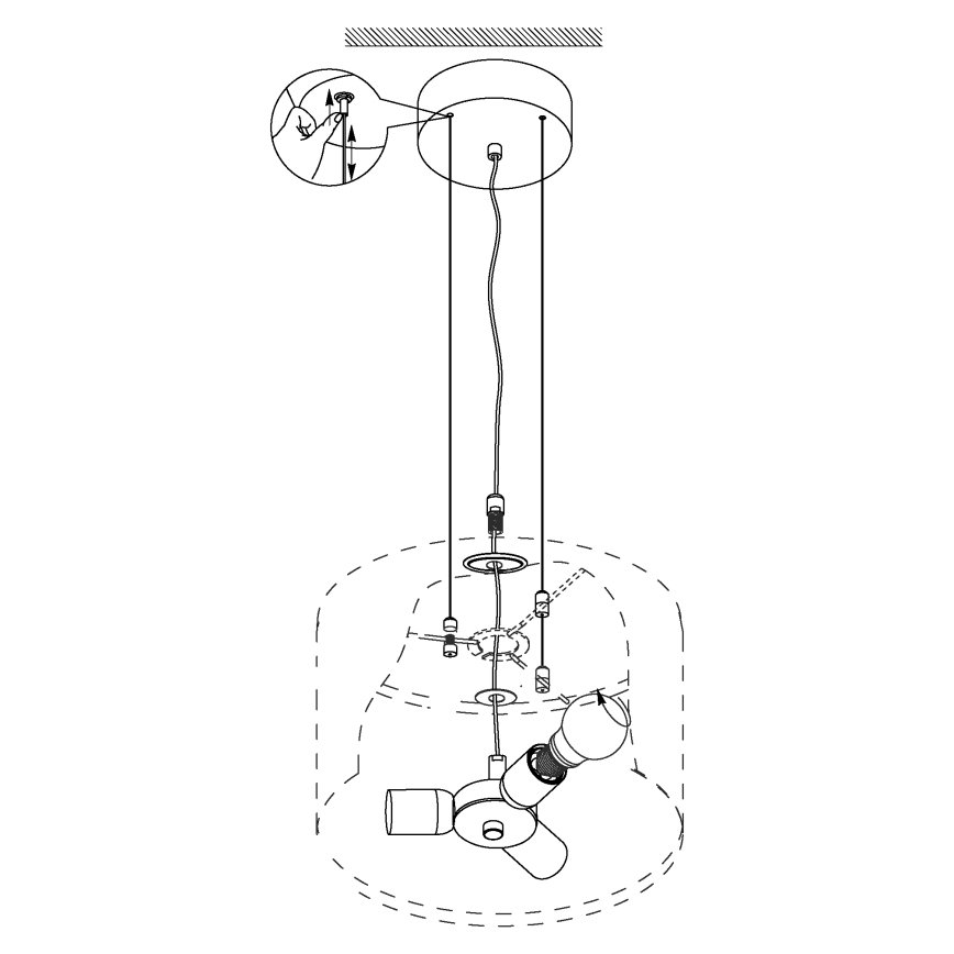 Eglo - Chandelier on a string 3xE27/60W/230V