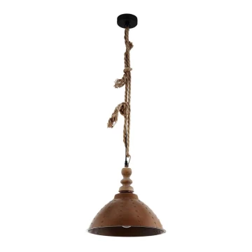 Eglo 33026 - Chandelier on a string RIDDLECOMBE 1xE27/60W/230V brown patina