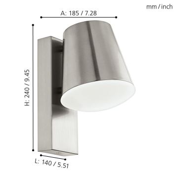 Eglo 33562 - LED Dimmable outdoor wall light CALDIERO-C 1xE27/9W/230V IP44