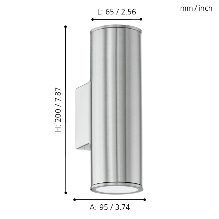 Eglo 33582 - LED RGBW Dimmable outdoor wall lighting RIGA 2xGU10/5W/230V IP44