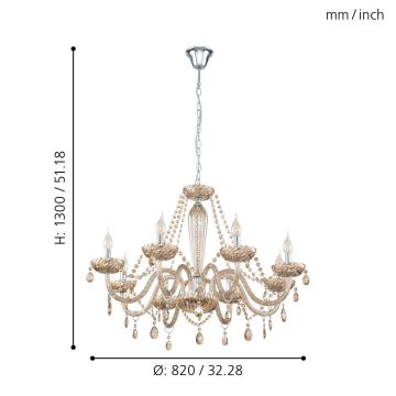 Eglo - Chandelier 8xE14/40W/230V