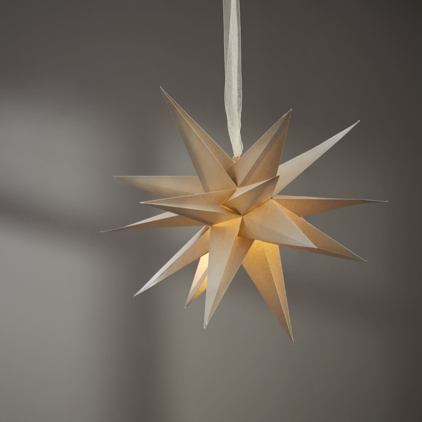 Eglo 411566 - Christmas decoration DECEMBER star 1xE14/25W/230V 35 cm beige