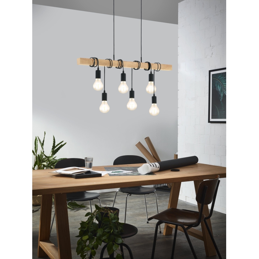 Eglo - Chandelier on a string 6xE27/60W/230V - FSC certified