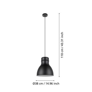 Eglo - Chandelier on a string 1xE27/60W/230V black