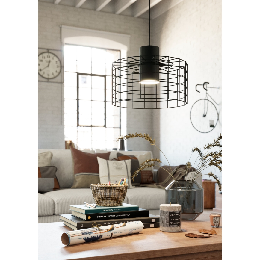 Eglo - Chandelier on a string 1xE27/40W/230V d. 38 cm black