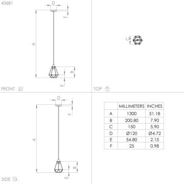 Eglo - Chandelier on a string 1xE27/60W/230V d. 17,5 cm