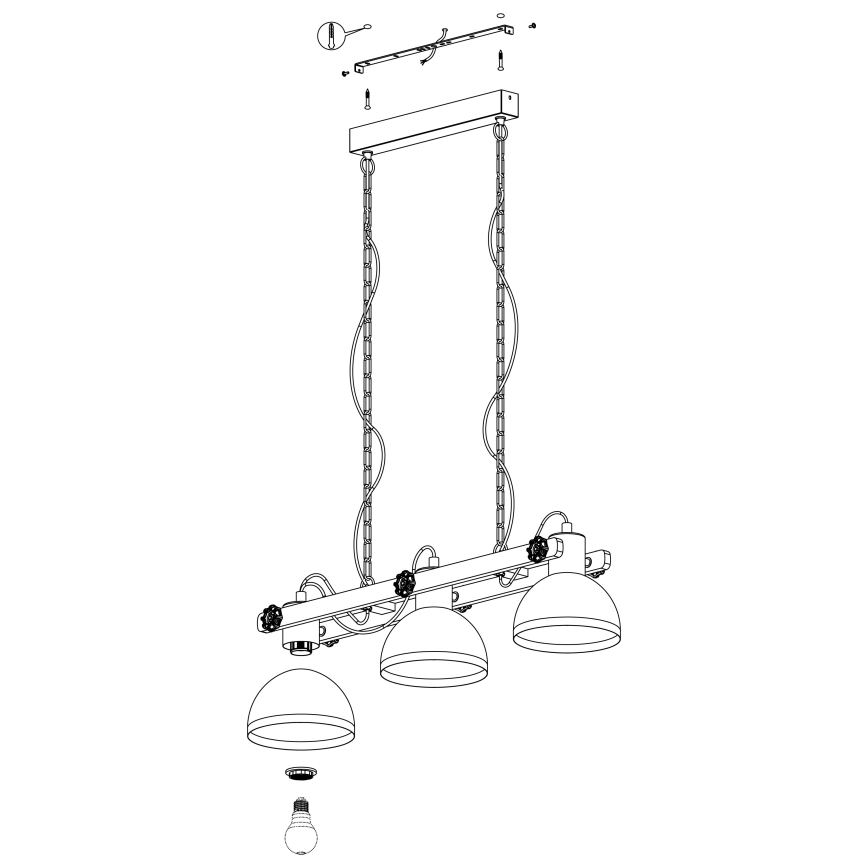 Eglo - Chandelier on a chain 3xE27/28W/230V - FSC certified