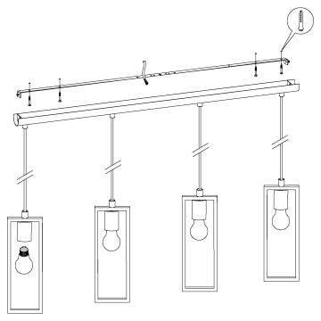 Eglo - Chandelier on a string 4xE27/60W/230V - FSC certified