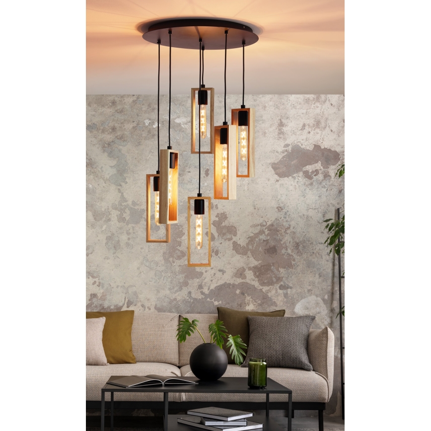 Eglo - Chandelier on a string 6xE27/60W/230V - FSC certified