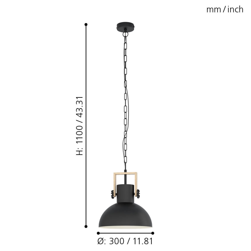 Eglo - Chandelier on a chain 1xE27/28W/230V - FSC certified