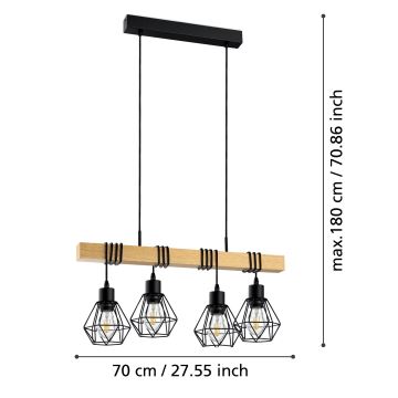 Eglo - Chandelier on a string 4xE27/60W/230V - FSC certified