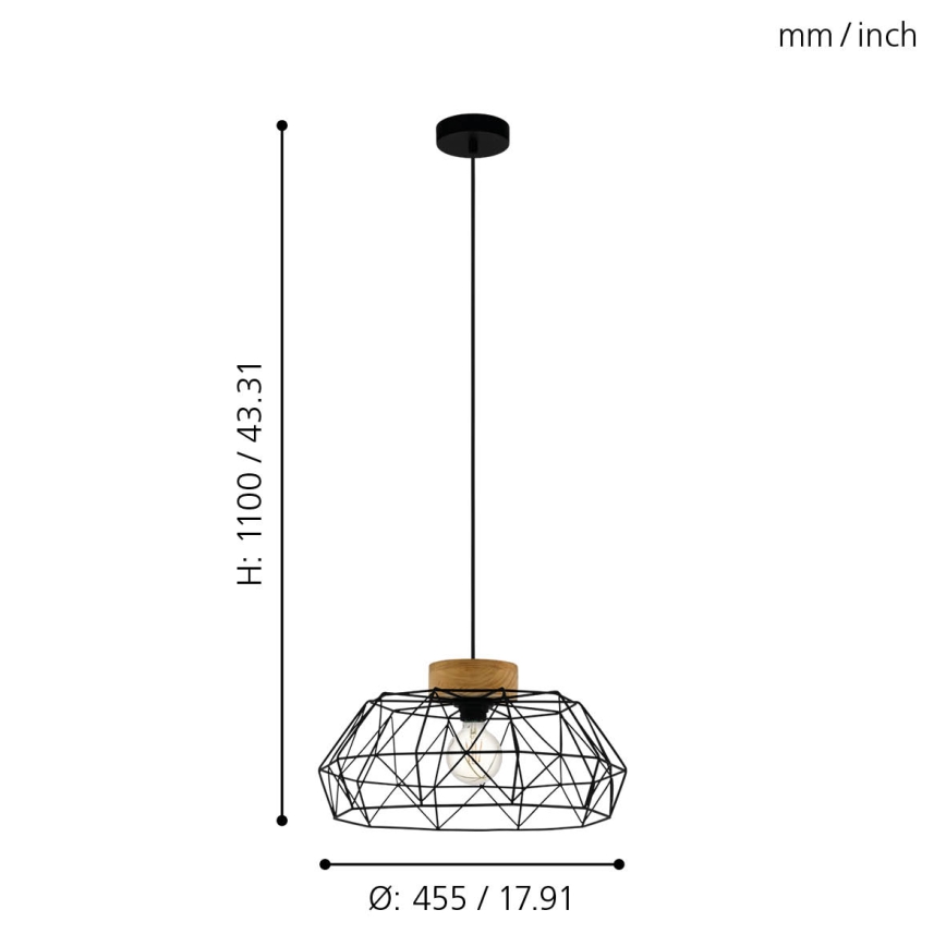 Eglo - Chandelier on a string 1xE27/60W/230V - FSC certified