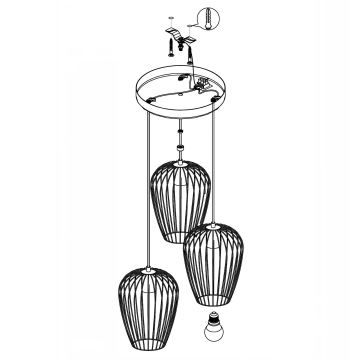 Eglo - Chandelier 3xE27/60W/230V