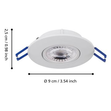 Eglo 75763 - SET 3x LED Recessed light ZUJAR LED/3,4W/230V white