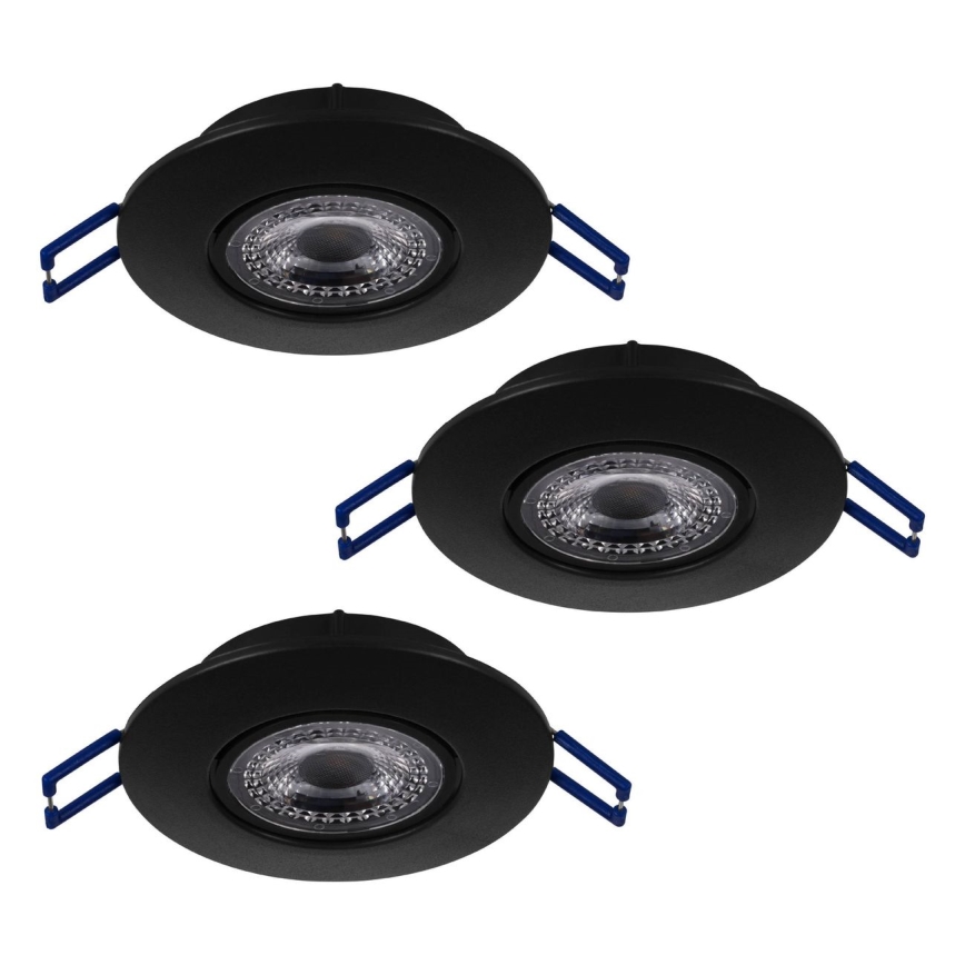 Eglo 75765 - SET 3x LED Recessed light ZUJAR LED/3,4W/230V black