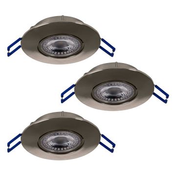 Eglo 75765 - SET 3x LED Recessed light ZUJAR LED/3,4W/230V chrome