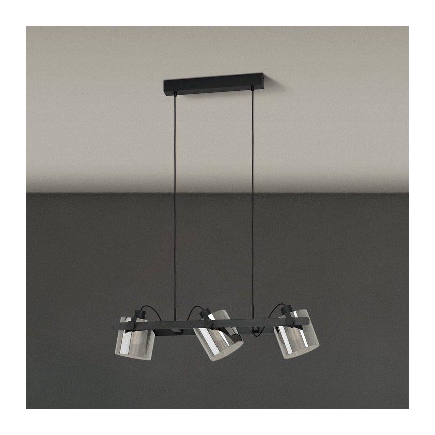 Eglo 780478 - Chandelier on a string CALERINO 3xE27/40W/230V black