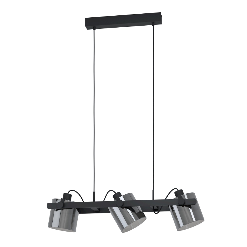 Eglo 780478 - Chandelier on a string CALERINO 3xE27/40W/230V black